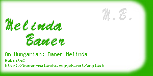 melinda baner business card